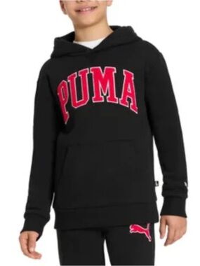 Puma Logo Hoodie - Black and Red
